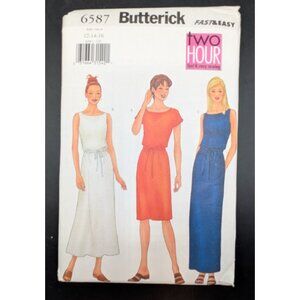Butterick Sewing Pattern 6587 Cinch Waist Dress Fast EZ Size 12 14 16 Uncut